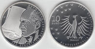 BRD 10 Euro Deutschland, 10-Euro-Silbergedenkmünze, Gerhart Hauptmann, Spiegelglanz (PP)