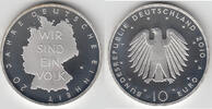 BRD 10 Euro Deutschland, 10-Euro-Silbergedenkmünze, Deutsche Einheit, Spiegelglanz (PP)