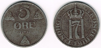 Norwegen 5 Öre Norwegen 1917, 5 Öre, Haakon VII., Erhaltung siehe Scan!