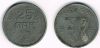 Norwegen 25 Öre Norwegen 1944, 25 Öre, Hakon VII., Erhaltung siehe Scan!
