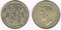 Großbritannien Half Crown Half Crown 1946, Georg VI., 14,14 g 500er Silber