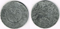 Belgien - Deutsche Besetzung 1. Weltkrieg 25 Centimes Belgien, 25 Centimes 1917, Erhaltung siehe Scan!