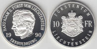 Liechtenstein 10 Franken Silbermünze 50 Franken 1990, Hans-Adam II. "Auf die Erbhuldigung", sie