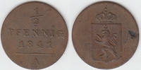 Reuss, jüngere linie 1/2 Pfennig Fürstentum Reuss, jüngere Linie, 1/2 Pfennig 1841 A, Erhaltung siehe Scan