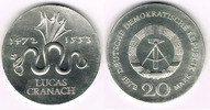 Deutsche Demokratische Republik 20 Mark DDR, Gedenkmünze 20 Mark "Lucas Cranach", Erhaltung siehe Scan!