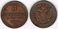 Haus Habsburg - Österreich 3 Kreuzer Franz Joseph I., 3 Kreuzer 1851 A, Erhaltung siehe Scan!