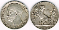 Italien 10 Lire Italien 1927, 10 Lire, Victor Emanuel III - Biga, Erhaltung siehe Scan!