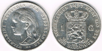 Niederlande 1 Gulden Niederlande, Wilhelmina, Kursmünze 1 Gulden 1897, Silber, siehe Scan