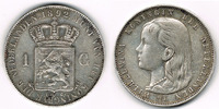 Niederlande 1 Gulden Niederlande, Wilhelmina, Kursmünze 1 Gulden 1892, Silber, siehe Scan