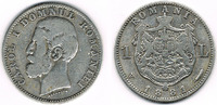 Rumänien 1 Leu Romania - Kursmünze 1 Leu, Carol I., Erhaltung siehe Scan!
