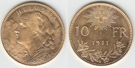 Schweiz 10 Franken Schweiz 10 Franken Gold 1911 B, 2,90 g Fein, siehe Scan!