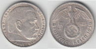 Drittes Reich 5 Reichsmark Drittes Reich, 5 Reichsmark 1936 A, Hindenburg mit HK!