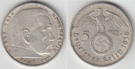 Drittes Reich 5 Reichsmark Drittes Reich, 5 Reichsmark 1936 A, Hindenburg mit HK!