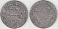 Deutsches Kaiserreich 50 Pfennig Kaiserreich, Kursmünze 50 Pfennig, 1877 H, Erhaltung siehe Scan!