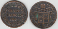 Vatikan 1/2 Baiocco Vatikan, Gregor XVI., 1/2 Baiocco, Erhaltung siehe Scan!