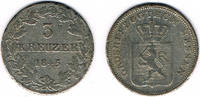 Altdeutschland - Hessen-Darmstadt 3 Kreuzer Großherzogtum Hessen, Ludwig II., 3 Kreuzer 1845, Erhaltung siehe Scan!