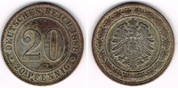 Deutsches Kaiserreich 20 Pfennig Kaiserreich, Kursmünze 20 Pfennig, 1888 J, Erhaltung siehe Scan!