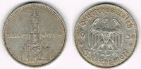 Drittes Reich 5 Reichsmark Drittes Reich, 5 Reichsmark Garnisonskirche mit Datum, 13,89 g 900er Silber!