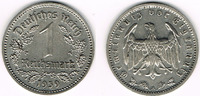Drittes Reich 1 Mark Drittes Reich, Kursmünze 1 Mark 1939 A, Erhaltung siehe Scan!
