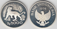 Indonesien 2000 Rupiah indonesia, silver coin, tiger, proof, like scan