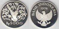 Indonesien 5000 Rupiah indonesia, silver coin, orangutan, proof, like scan