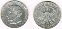 BRD 5 DM Deustchland, 5 DM 1957 J, Joseph Freiherr von Eichendorff, 2. Wahl, siehe Scan!