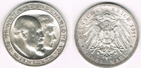 Württemberg 3 Mark Kaiserreich, Württemberg 1911, Wilhelm II., vorzüglich, Erhaltung siehe Scan!