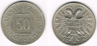 Österreich 50 Groschen Österreich 1934, Kursmünze 50 Groschen 1934, Erhaltung siehe Scan!