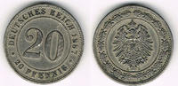 Kaiserreich 20 Pfennig Kaiserreich, 20 Pfennig 1887 E! Erhaltung siehe Scan