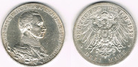 Preußen 3 Mark Preußen 3 Mark 1913 A, Wilhelm II. in Uniform, Erhaltung siehe Scan!