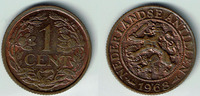 Niederländische Antillen 1 Cent Niederländische Antillen 1 Cent Kursmünze 1968, Erhaltung siehe Scan!