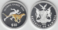 Namibia 10 Dollars Namibia 1998, 10 Dollar, Olympische Spiele 1996 - Läufer / Gepard in Farbe! -
