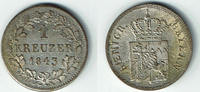 Bayern 1 Kreuzer Bayern, 1 Kreuzer 1843, Ludwig I., Rv. Wappen -