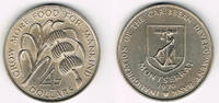 4 Dollars 1970 Montserrat Montserrat 1970, 4 Dollars, F.A.O, Erhaltung siehe Scan! Vorzüglich bis Stempelglanz