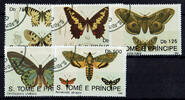 St. Thomas und Prinzeninsel 5 Werte St. Thomas und Prinzeninsel, Mi-Nr. 1385-89, : Schmetterlinge: gestempelt -