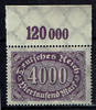 Deutsches Reich 4000 Mark Deutsches Reich, Mi.-Nr. 255 POR "Freimarken: Ziffern im Queroval" -