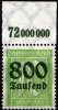 Deutsches Reich 800 Tausend Deutsches Reich, Mi.-Nr. 302 A POR, <i>Ziffern im Rechteck und im Kreis</i> -