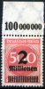 Deutsches Reich 2 Millionen Deutsches Reich, Mi.-Nr. 311 A POR, <i>Ziffern im Rechteck und im Kreis</i> -