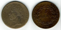 Frankreich - Französische Kolonien 5 Centimes Französische Kolonien 1825 A, Karl X. (Charles X.), Erhaltung siehe Scan! -
