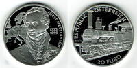 Österreich 20 Euro Österreich, 20 Euro, Biedermeierzeit in Österreich / Eisenbahn, mit Etui/COA -
