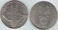 Polen 10 Zloty Polen 1971, 10 Zloty, F.A.O - Fisch, Erhaltung siehe Scan! -
