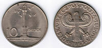 Polen 10 Zloty Polen 1965, 10 Zloty Säule in Warschau, Beispielbild -