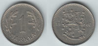 Finnland 1 Markka Finnland, Kursmünze 1940, 1 Markka, Erhaltung siehe Scan! -