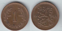 Finnland 1 Markka Finnland, Kursmünze 1943, 1 Markka, Erhaltung siehe Scan! -
