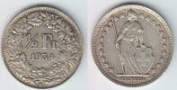 Schweiz 1/2 Franken Schweiz, Kursmünze Silber, 1/2 Franken 1934 B, Erhaltung siehe Scan! -