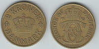 Dänemark 2 Kroner Kursmünze 2 Kronen 1925, Christian X., siehe Scan -