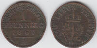 Preußen 1 Pfennig Wilhelm I., Kursmünze 1 Pfennig 1867 A, Erhaltung siehe Scan! -