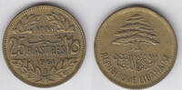 Libanon 25 Piaster Libanon 1961, 25 Piaster, Kursmünze, Erhaltung siehe Scan! -
