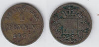 Bayern 1 Pfennig Bayern, König Ludwig II., Kursmünze 1 Pfennig, siehe Scan -
