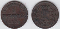 Bayern 1 Pfennig Bayern, König Ludwig II., Kursmünze 1 Pfennig, siehe Scan -